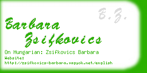 barbara zsifkovics business card